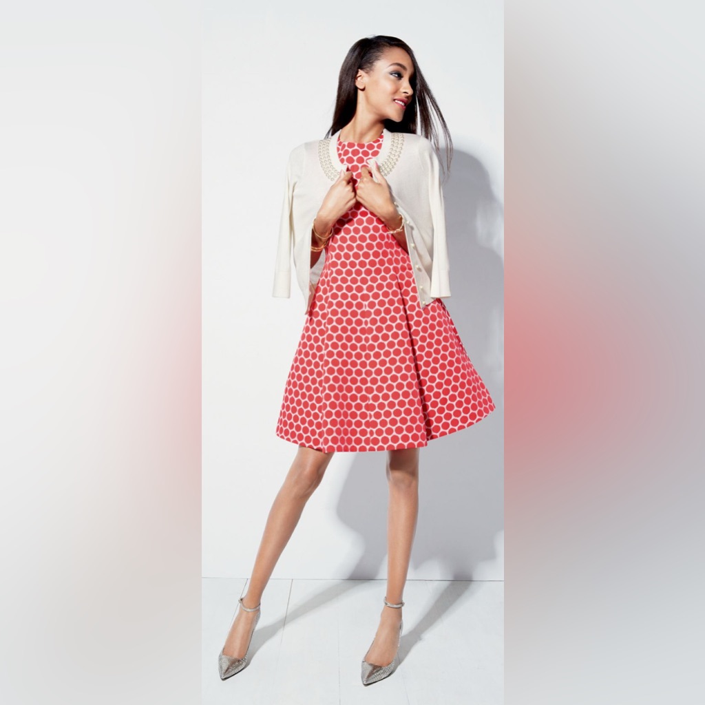 Kate Spade New York 'Cory' Dot Jacquard Fit & Flare Dress Sz 2